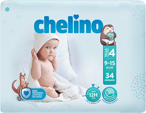 Pañales CHELINO T.4 (9-15kg) 34u