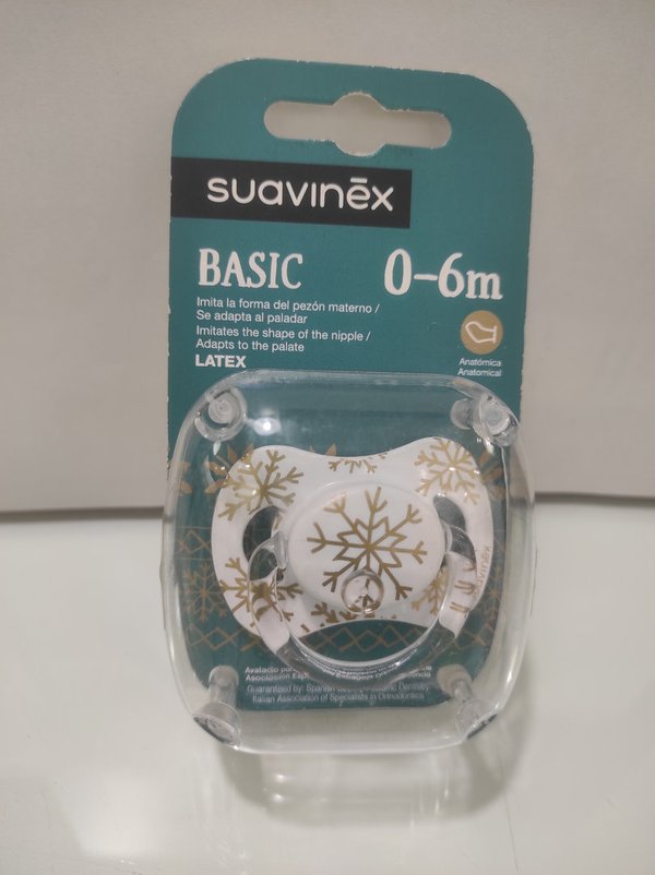Suavinex chupete basic latex 0-6m (copo de nieve)